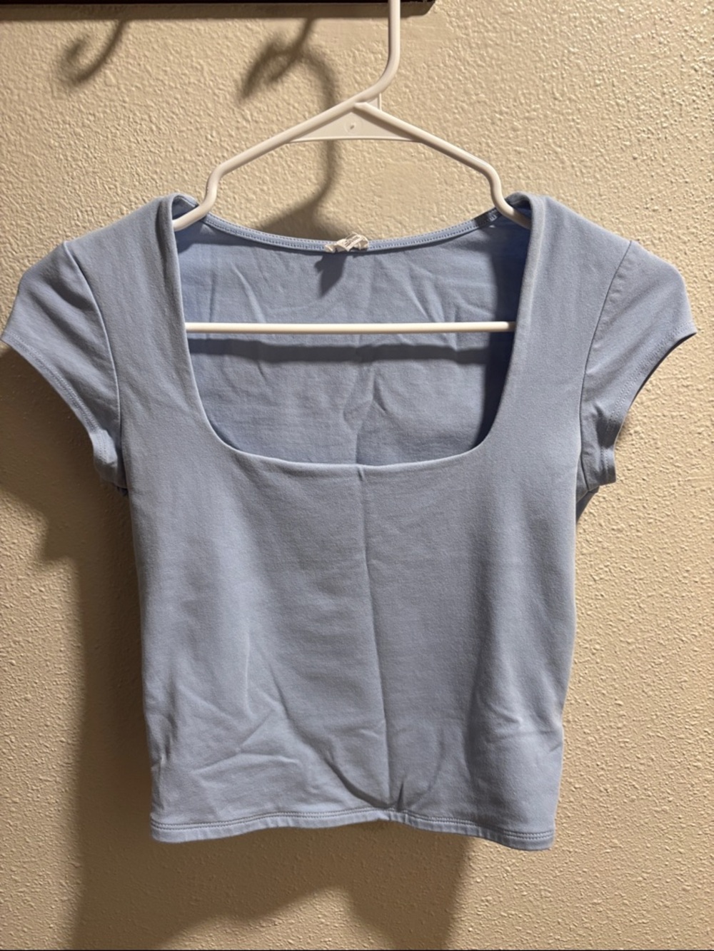 Garage Square Neck Light Blue Women's Top